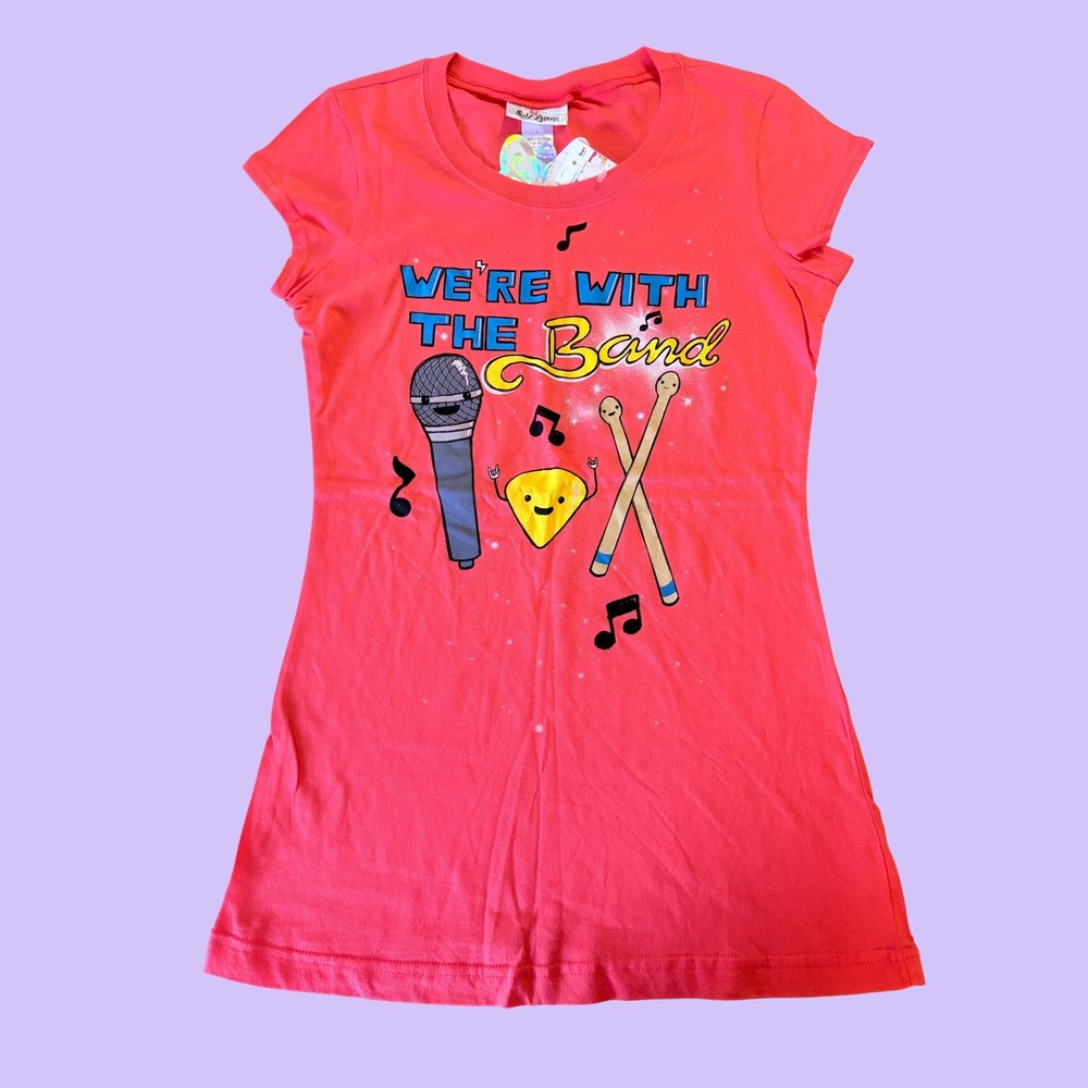 Y2K Self Esteem Pink Were With The Band Graphic Tee Shirt Scene #18
